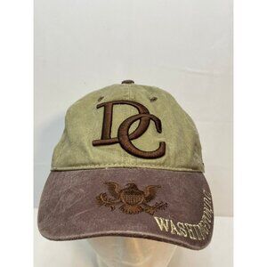 Washington DC USA hat cap 7" strap back brown